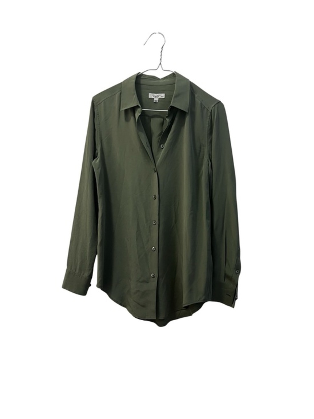 Equipment Femme Sage Green 100% Silk Button Front Shirt XS